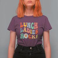 Lunch Ladies Rock T Shirt For Women Retro Groovy Cafeteria Crew Egg Pencil - Wonder Print Shop