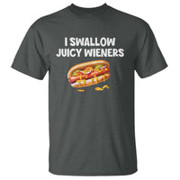 Funny Hotdog T Shirt I Swallow Juicy Wieners Joke Sarcastic - Wonder Print Shop