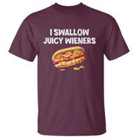 Funny Hotdog T Shirt I Swallow Juicy Wieners Joke Sarcastic - Wonder Print Shop