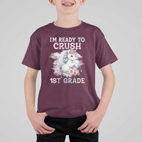 Back To School T Shirt For Kid I'm Ready To Crush First Grade Unicorn - Wonder Print Shop
