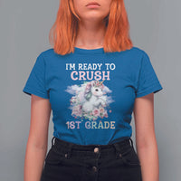 Back To School T Shirt For Women I'm Ready To Crush First Grade Unicorn - Wonder Print Shop