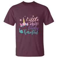 Back To School T Shirt Little Miss Kindergarten Unicorn - Wonder Print Shop
