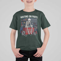Waiting On Parts Funny Mechanic T Shirt For Kid Funny Skeleton Auto Repair Life