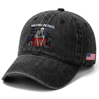 Waiting On Parts Funny Mechanic Washed Cotton Baseball Cap Funny Skeleton Auto Repair Life