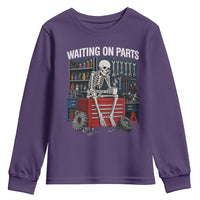 Waiting On Parts Funny Mechanic Youth Sweatshirt Funny Skeleton Auto Repair Life