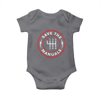 Save The Manuals Gear Shift Car Lover Baby Onesie