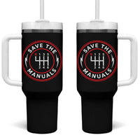 Save The Manuals Gear Shift Car Lover Tumbler With Handle