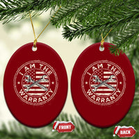 I Am The Warranty Funny Mechanic Ceramic Ornament Race Car Parts Repair Guy Vintage American Flag