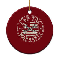 I Am The Warranty Funny Mechanic Ceramic Ornament Race Car Parts Repair Guy Vintage American Flag
