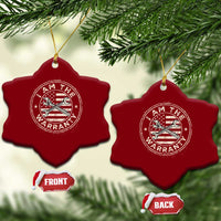 I Am The Warranty Funny Mechanic Ceramic Ornament Race Car Parts Repair Guy Vintage American Flag