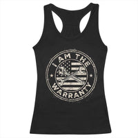 I Am The Warranty Funny Mechanic Racerback Tank Top Race Car Parts Repair Guy Vintage American Flag