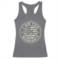 I Am The Warranty Funny Mechanic Racerback Tank Top Race Car Parts Repair Guy Vintage American Flag