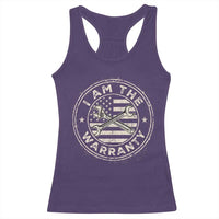 I Am The Warranty Funny Mechanic Racerback Tank Top Race Car Parts Repair Guy Vintage American Flag