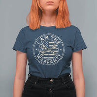 I Am The Warranty Funny Mechanic T Shirt For Women Race Car Parts Repair Guy Vintage American Flag