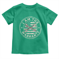 I Am The Warranty Funny Mechanic Toddler T Shirt Race Car Parts Repair Guy Vintage American Flag