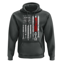 Mechanic American Flag Vintage Skull Auto Repair Handyman Hoodie