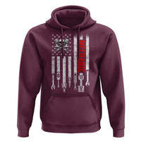Mechanic American Flag Vintage Skull Auto Repair Handyman Hoodie