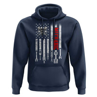 Mechanic American Flag Vintage Skull Auto Repair Handyman Hoodie