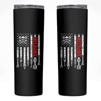 Mechanic American Flag Vintage Skull Auto Repair Handyman Skinny Tumbler