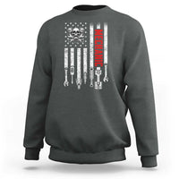 Mechanic American Flag Vintage Skull Auto Repair Handyman Sweatshirt