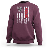 Mechanic American Flag Vintage Skull Auto Repair Handyman Sweatshirt
