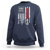 Mechanic American Flag Vintage Skull Auto Repair Handyman Sweatshirt