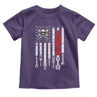 Mechanic American Flag Vintage Skull Auto Repair Handyman Toddler T Shirt