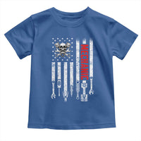 Mechanic American Flag Vintage Skull Auto Repair Handyman Toddler T Shirt