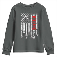 Mechanic American Flag Vintage Skull Auto Repair Handyman Youth Sweatshirt