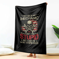 I Am A Mechanic I Can't Fix Stupid But I Can Fix What Stupid Does Throw Blanket Funny Car Guy