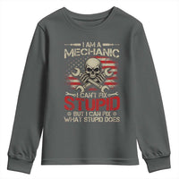 I Am A Mechanic I Can't Fix Stupid But I Can Fix What Stupid Does Youth Sweatshirt Funny Car Guy