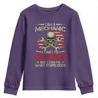 I Am A Mechanic I Can't Fix Stupid But I Can Fix What Stupid Does Youth Sweatshirt Funny Car Guy