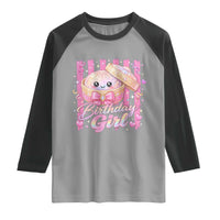 Birthday Girl Cute Glitter Dumpling Raglan Shirt Kawaii Food Squishy Summer Stripes