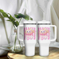 Birthday Girl Cute Glitter Dumpling Tumbler With Handle Kawaii Food Squishy Summer Stripes