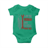 I Love One Woman And Several Power Tools Baby Onesie Funny Mechanic Handyman Carpenter
