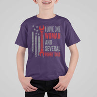 I Love One Woman And Several Power Tools T Shirt For Kid Funny Mechanic Handyman Carpenter