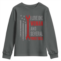I Love One Woman And Several Power Tools Youth Sweatshirt Funny Mechanic Handyman Carpenter