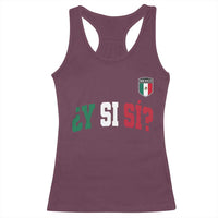 Mexican Y Si Si Football Jersey Style Racerback Tank Top Funny Mexico Roots