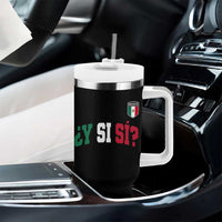 Mexican Y Si Si Football Jersey Style Tumbler With Handle Funny Mexico Roots