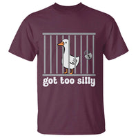 Funny Got Too Silly T Shirt Goose Pun Humor Animal Lovers - Wonder Print Shop