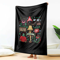 Funny Christmas Movie Throw Blanket Oh Fudge Bunny Pajama Italian Leg Lamp - Wonder Print Shop