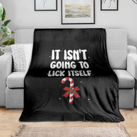 Funny Christmas It Isn't Going To Lick Itself Throw Blanket Xmas Adult Humor Couple Matching - Wonder Print Shop