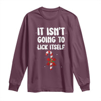 Funny Christmas It Isn't Going To Lick Itself Long Sleeve Shirt Xmas Adult Humor Couple Matching - Wonder Print Shop