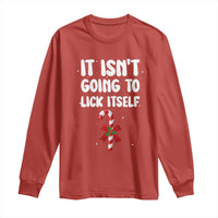 Funny Christmas It Isn't Going To Lick Itself Long Sleeve Shirt Xmas Adult Humor Couple Matching - Wonder Print Shop