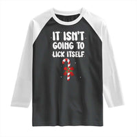 Funny Christmas It Isn't Going To Lick Itself Raglan Shirt Xmas Adult Humor Couple Matching - Wonder Print Shop