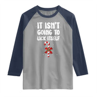Funny Christmas It Isn't Going To Lick Itself Raglan Shirt Xmas Adult Humor Couple Matching - Wonder Print Shop
