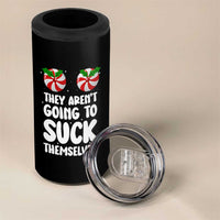 Funny Christmas They Aren't Going To Suck Themself 4 in 1 Can Cooler Tumbler Xmas Adult Humor Couple Matching - Wonder Print Shop