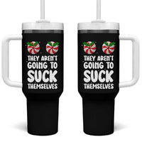 Funny Christmas They Aren't Going To Suck Themself Tumbler With Handle Xmas Adult Humor Couple Matching - Wonder Print Shop