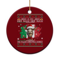 Funny Italian Christmas Donkey Ceramic Ornament Funny Domick The Donkey Holiday Italy Flag - Wonder Print Shop