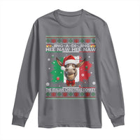Funny Italian Christmas Donkey Long Sleeve Shirt Funny Domick The Donkey Holiday Italy Flag - Wonder Print Shop
